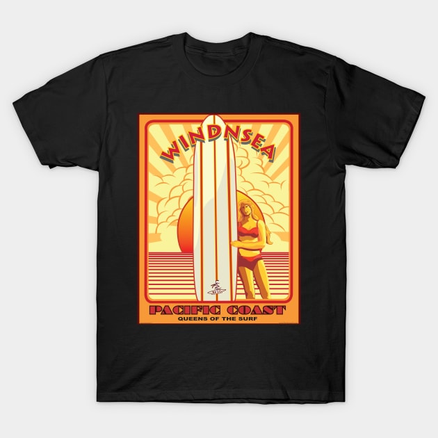 WINDNSEA LA JOLLA CALIFORNIA SURFING T-Shirt by Larry Butterworth